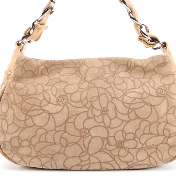 Chanel Camellia Embossed Suede & Leather Hobo Bag - Picture 5 of 9